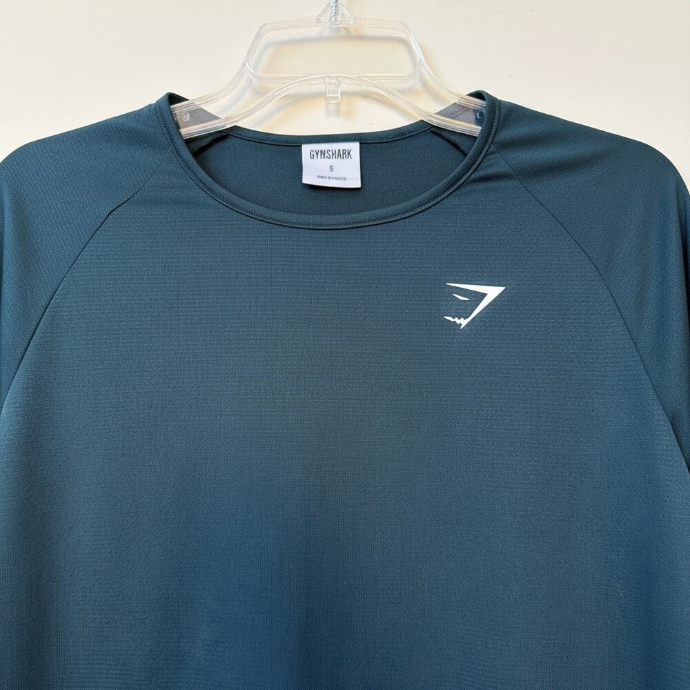 Gymshark Men’s Long Sleeve Training Shirt Size S Green Excellent - Picture 3 of 8